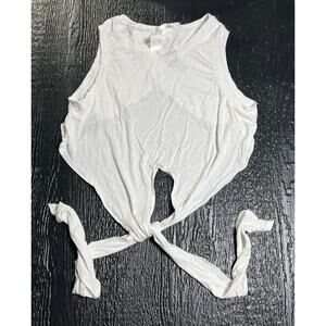 Fabletics White Crop Top, Size Medium, Back Tie